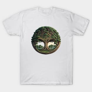 Isometric Vintage Geometric Since Vintage Established Tree Forest T-Shirt